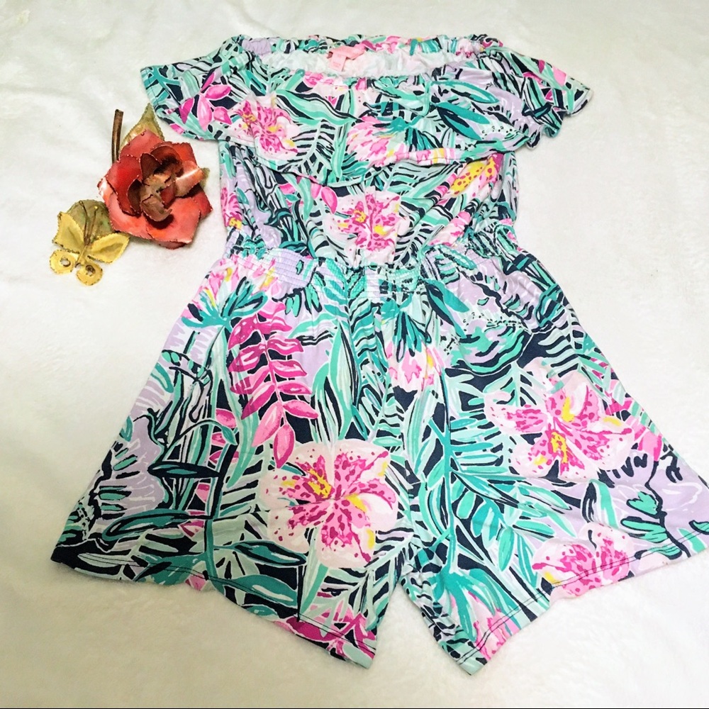 Lily Pulitzer Sleeveless Floral Romper.